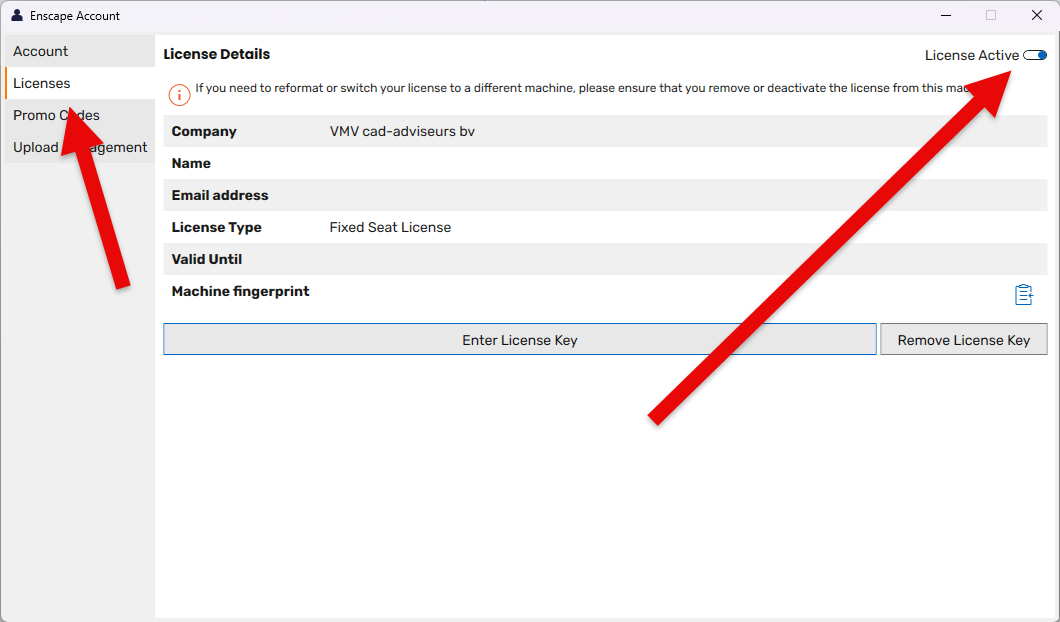 01 enscape license deactivate